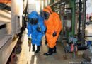 Oö: Schadstoffübung am Gelände einer Chemiefirma