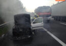Nö: VW Golf auf der A2 bei Edlitz in Vollbrand