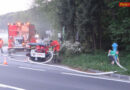 Sbg: Feuerwehr Grödig beübt Fahrzeugbrand mit Vermissten