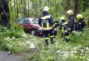 Nö: Fahreug mit der Seilwinde aus dem Strassengraben gezogen