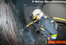 Oö: In Vollbrand stehende Gartenhütte in St. Florian