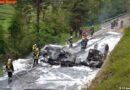 T: Brand  nach Verkehrsunfall fordert Todesopfer