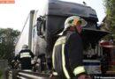 Oö: Sattelzugmaschine in Vollbrand