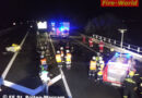 Nö: Pkw nach Zusammenprall mit Fahrbahnteiler am Dach