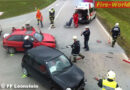 Oö: Verkehrsunfall mit eingeklemmter Person in Kreuzungsbereich