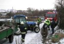 Bgld: Traktorbergung nach Bremsvorgang auf schneeglatter Fahrbahn