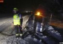 Nö: Pkw rutscht bei auf der S5 in den Straßengraben
