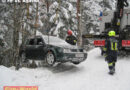 Oö: Winterliche Autobergung mit SRF-Kran in St. Agatha