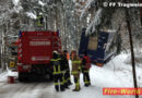 Oö: FF Tragwein und Pregarten bergen zwei Sattelschlepper