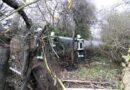Nö: 70m lange Löschleitung bei Brand im Unterholz verlegt