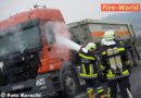 Oö: Lkw-Zugmaschine in Vollbrand