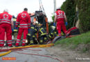 Oö: Eingeklemmter Lenker nach drei Stunden aus Betonmisch-Lkw befreit