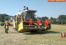 Oö: Anrainer hielten Mähdrescherbrand mit Feuerlöscher in Schach