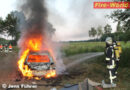 Deutschland: Drei Wehren bei Pkw Brand im Einsatz