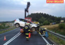 Oö: Autoüberschlag in Graben auf der B 124 in Tragwein
