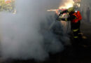 Oö: Pkw im Bereich des Motors in Vollbrand