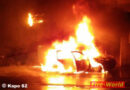 Schweiz: Auto geparkt -> Fahrzeug kurz darauf in Vollbrand