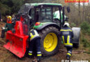 Oö: Traktor-„Kopfstand“ mitten im Waldgebiet in Hagenberg