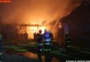 Oö: Wirtschaftstrakt eines Bauernhof im Vollbrand