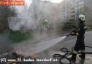 Nö: Großer Papiercontainer in Vollbrand