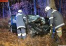 Oö: Frontal gegen Baum geprallt -> Lenker eingeklemmt