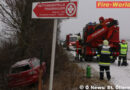 Nö: Unfall auf schneeglatter Fahrbahn – ein Verletzter
