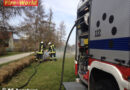 Deutschland: Strohballen in Augsburg in Brand