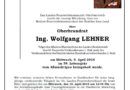 Oö: Amtierender Bezirks-Feuerwehrkommandant OBR Wolfgang Lehner verstorben