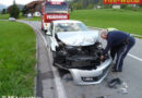 Oö: Aufräumarbeiten nach Unfall auf der B 140 in Leonstein