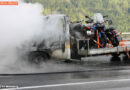 Ktn: Kleintransporter mit Motorrädern brannte auf der Südautobahn