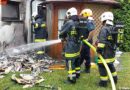 Nö: Containerbrand droht auf Haus überzugreifen