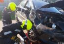 Nö: Pkw landet im Kreisverkehr auf der Seite