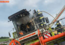 Oö: Mähdrescher-Führerhaus in St. Florian in Vollbrand