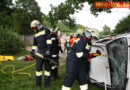 Stmk: Brand in Schule und Verkehrsunfall in Kaindorf/Sulm beübt