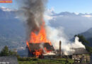 Schweiz: Hütte auf der Alpe “Bouzerou” in Flammen