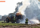 Deutschland: 800 Quaderballen Heu in Flammen