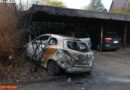 Deutschland: Carport in Flammen: 3 Pkw ausgebrannt, fünf beschädigt