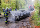 Oö: Brennendes Cabrio im Wald von St. Florian
