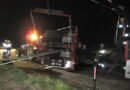 Nö: Bergung einer Weinlesemaschine in den Weinbergern