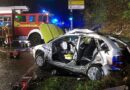 D: Pkw prallt auf der B35 gegen einen Autotransporter