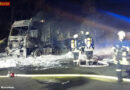 Deutschland: Schwertransporter-Vollbrand auf der BAB 2 bei Bad Oeynhausen