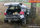 Bgld: Personenrettung nach Autocrash gegen Baum bei Oberwart