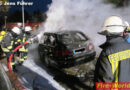 Deutschland: Autobrand am Bahnhof in Walsrode