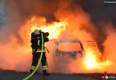 Nö: Autovollbrand auf der Westautobahn vor der Abfahrt Oed