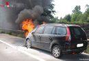 Oö: Autobrand auf der A1 bei Ansfelden