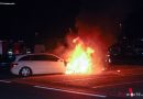 Oö: Brennender Mercedes auf Parkplatz in Ansfelden
