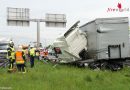 Oö: Neuerlich schwerer Unfall auf A1 bei St. Florian – Lkw krachte in Fahrbahnteiler