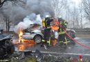 Deutschland: Pkw geht nach Verkehrsunfall mit drei Schwerverletzten in Flammen auf