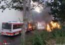 Deutschland: Geparkter Linienbus in Dexheim in Flammen aufgegangen