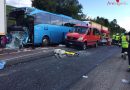 Schweiz: 41 Verletzte bei Unfall mit Reisebus und vier Lkw auf der A2 bei Eich